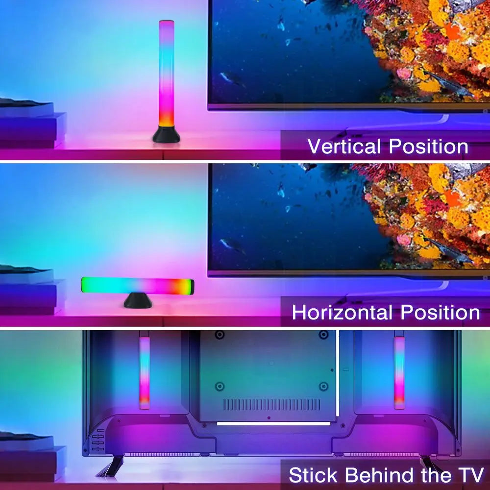 Smart LED Rgb Bar Table Lamp for TV Sound Ambience Ambient Light Gaming Room Decor White Shade for Residential Villa Use