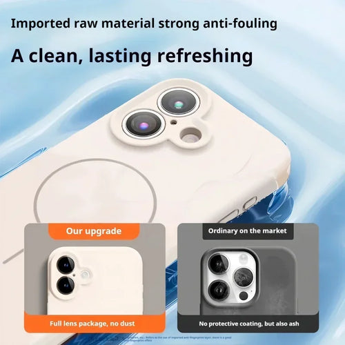 Official Liquid Silicone Case For iPhone 17 16 13 11 14 15 12 Pro Max Air Magnetic Wireless Charger Protector Lens Soft Cover